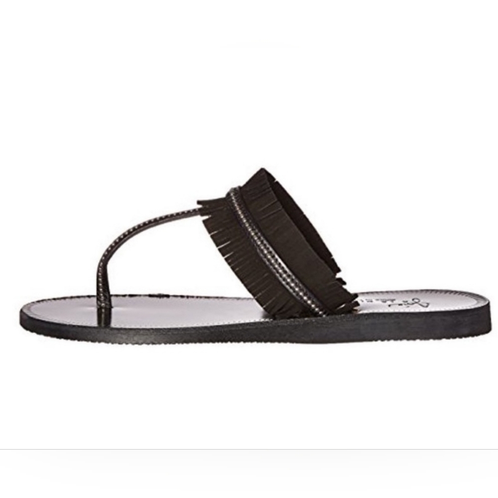 Joie Maisie Fringe Flat Sandal Black Size EU 38 - Picture 2 of 4